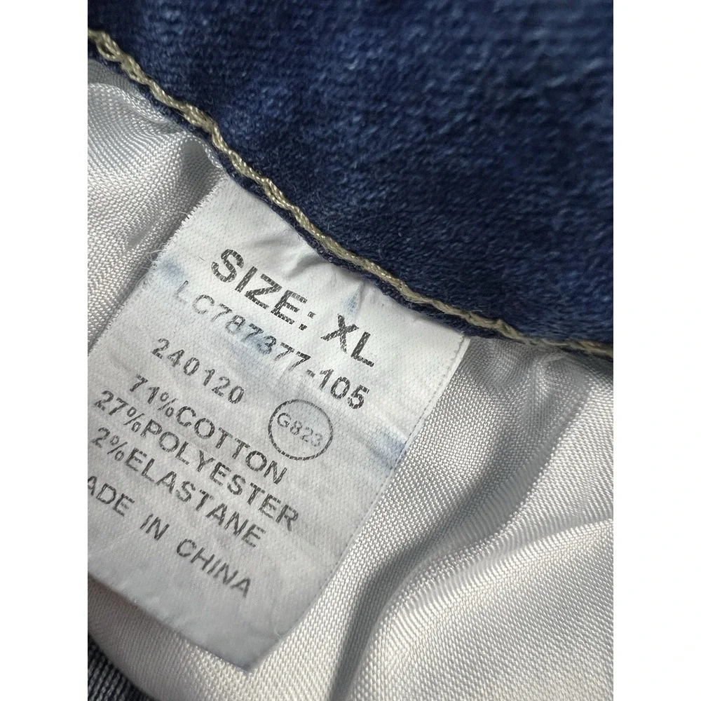 Fashion Wear Jeans Womens‎ XL Blue Denim Flare Destroyed Cotton Blend